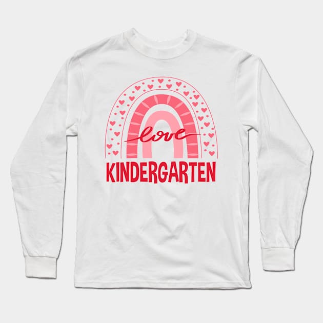 Kindergarten Rainbow Squad Girls Boys Teacher Back To School Long Sleeve T-Shirt by TeeaxArt